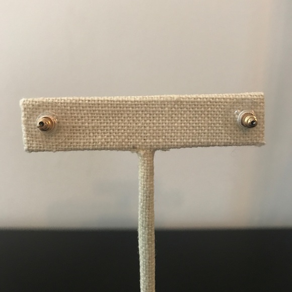 Druzy Pink Triangle Stud Earrings - Picture 7 of 8